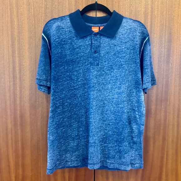 Hugo Boss Men’s distressed blue polo - Picture 1 of 8